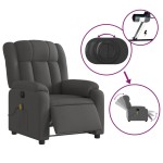 vidaXL Fotoliu electric de masaj rabatabil, gri închis, textil