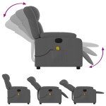 vidaXL Fotoliu electric de masaj rabatabil, gri închis, textil