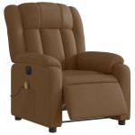 vidaXL Fotoliu electric de masaj rabatabil, maro, textil