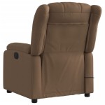 vidaXL Fotoliu electric de masaj rabatabil, maro, textil