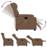 vidaXL Fotoliu electric de masaj rabatabil, maro, textil
