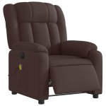 vidaXL Fotoliu electric de masaj rabatabil, maro închis, textil