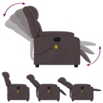 vidaXL Fotoliu electric de masaj rabatabil, maro închis, textil
