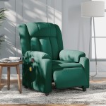 vidaXL Fotoliu electric de masaj rabatabil, verde închis, textil