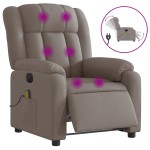 vidaXL Fotoliu electric de masaj rabatabil, gri taupe, textil