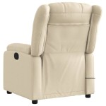 vidaXL Fotoliu electric de masaj rabatabil, crem, textil