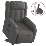 vidaXL Fotoliu rabatabil cu ridicare pe verticală, gri închis, textil