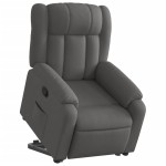 vidaXL Fotoliu rabatabil cu ridicare pe verticală, gri închis, textil