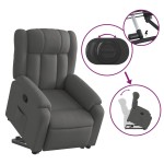 vidaXL Fotoliu rabatabil cu ridicare pe verticală, gri închis, textil