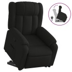 vidaXL Fotoliu rabatabil cu ridicare pe verticală, negru, textil