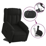 vidaXL Fotoliu rabatabil cu ridicare pe verticală, negru, textil