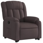 vidaXL Fotoliu rabatabil cu ridicare pe verticală, maro închis, textil
