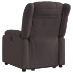 vidaXL Fotoliu rabatabil cu ridicare pe verticală, maro închis, textil