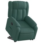 vidaXL Fotoliu rabatabil ridicare pe verticală, verde închis, textil vidaXL Fotoliu rabatabil ridicare pe verticală, verde închis, textil