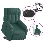 vidaXL Fotoliu rabatabil ridicare pe verticală, verde închis, textil vidaXL Fotoliu rabatabil ridicare pe verticală, verde închis, textil