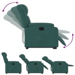 vidaXL Fotoliu rabatabil ridicare pe verticală, verde închis, textil vidaXL Fotoliu rabatabil ridicare pe verticală, verde închis, textil