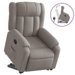 vidaXL Fotoliu rabatabil cu ridicare pe verticală, gri taupe, textil vidaXL Fotoliu rabatabil cu ridicare pe verticală, gri taupe, textil