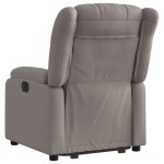 vidaXL Fotoliu rabatabil cu ridicare pe verticală, gri taupe, textil vidaXL Fotoliu rabatabil cu ridicare pe verticală, gri taupe, textil