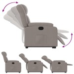 vidaXL Fotoliu rabatabil cu ridicare pe verticală, gri taupe, textil vidaXL Fotoliu rabatabil cu ridicare pe verticală, gri taupe, textil