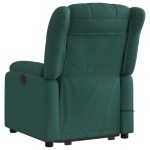 vidaXL Fotoliu rabatabil de masaj, cu ridicare, verde închis, textil