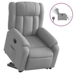 vidaXL Fotoliu electric rabatabil cu ridicare, gri deschis, textil