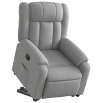 vidaXL Fotoliu electric rabatabil cu ridicare, gri deschis, textil