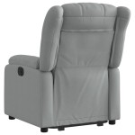 vidaXL Fotoliu electric rabatabil cu ridicare, gri deschis, textil