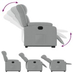 vidaXL Fotoliu electric rabatabil cu ridicare, gri deschis, textil
