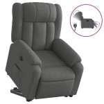 vidaXL Fotoliu electric rabatabil cu ridicare, gri închis, textil
