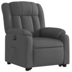 vidaXL Fotoliu electric rabatabil cu ridicare, gri închis, textil
