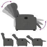 vidaXL Fotoliu electric rabatabil cu ridicare, gri închis, textil