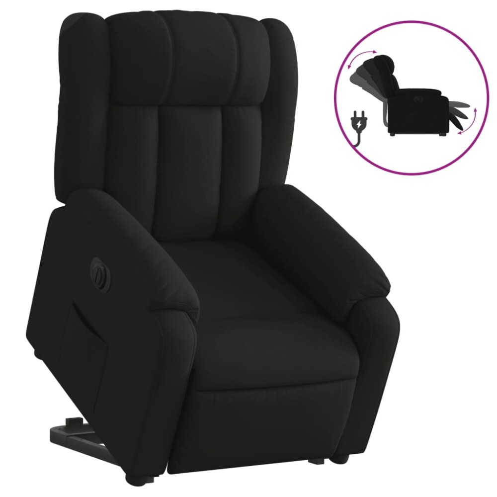 vidaXL Fotoliu electric rabatabil cu ridicare, negru, textil