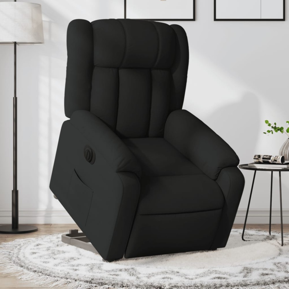 vidaXL Fotoliu electric rabatabil cu ridicare, negru, textil