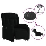 vidaXL Fotoliu electric rabatabil cu ridicare, negru, textil