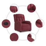 vidaXL Fotoliu electric rabatabil cu ridicare, roșu vin, textil