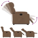 vidaXL Fotoliu electric rabatabil cu ridicare, maro, textil