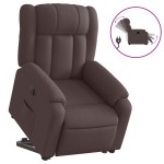 vidaXL Fotoliu electric rabatabil cu ridicare, maro închis, textil