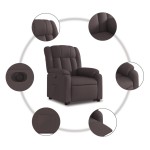 vidaXL Fotoliu electric rabatabil cu ridicare, maro închis, textil