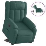 vidaXL Fotoliu electric rabatabil cu ridicare, verde închis, textil vidaXL Fotoliu electric rabatabil cu ridicare, verde închis, textil