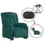 vidaXL Fotoliu electric rabatabil cu ridicare, verde închis, textil vidaXL Fotoliu electric rabatabil cu ridicare, verde închis, textil