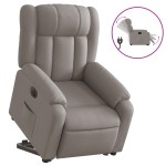 vidaXL Fotoliu electric rabatabil cu ridicare, gri taupe, textil