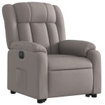 vidaXL Fotoliu electric rabatabil cu ridicare, gri taupe, textil