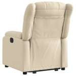 vidaXL Fotoliu electric rabatabil cu ridicare, crem, textil