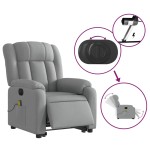 vidaXL Fotoliu electric masaj rabatabil cu ridicare, gri închis textil