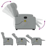 vidaXL Fotoliu electric masaj rabatabil cu ridicare, gri închis textil