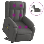 vidaXL Fotoliu electric masaj rabatabil cu ridicare, gri închis textil vidaXL Fotoliu electric masaj rabatabil cu ridicare, gri închis textil