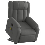vidaXL Fotoliu electric masaj rabatabil cu ridicare, gri închis textil vidaXL Fotoliu electric masaj rabatabil cu ridicare, gri închis textil