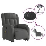 vidaXL Fotoliu electric masaj rabatabil cu ridicare, gri închis textil vidaXL Fotoliu electric masaj rabatabil cu ridicare, gri închis textil