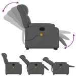 vidaXL Fotoliu electric masaj rabatabil cu ridicare, gri închis textil vidaXL Fotoliu electric masaj rabatabil cu ridicare, gri închis textil