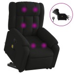 vidaXL Fotoliu electric de masaj rabatabil cu ridicare, negru, textil
